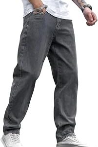 JAAR FASHION Loose Fit Jeans for Men – Oversized Mid Rise Baggy