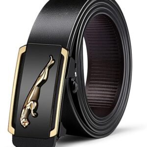 WildHorn Men's Genuine Leather Belt for Men| Premium Auto-Lock Buckle | Adjustable up to 48” |